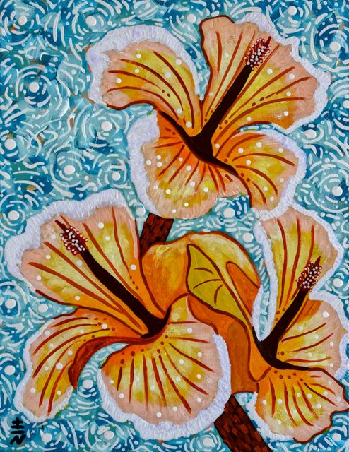 Three Lilies by Vincent Keele — Acrylic on canvas