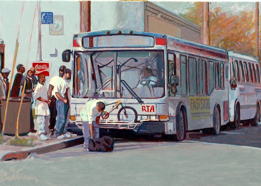 St. Clair and E.105th by David Buttram — Oil on canvas