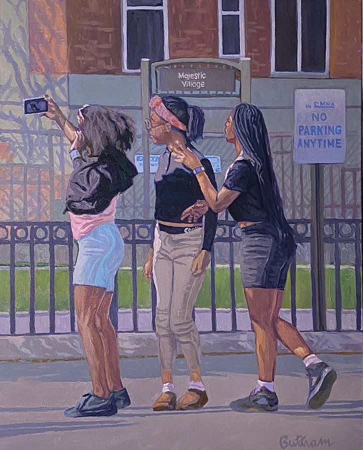 Selfie @ Majestic Village by David Buttram — Oil on canvas