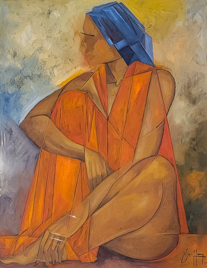 Contemplation by Michael Escoffery — Oil on paper