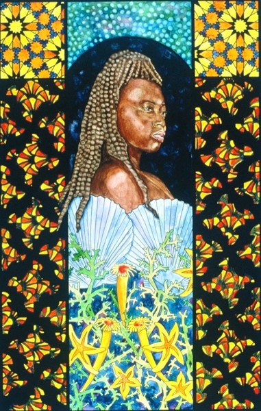 Summer by Beatrice Lebreton — Acrylic, ink on clayboard