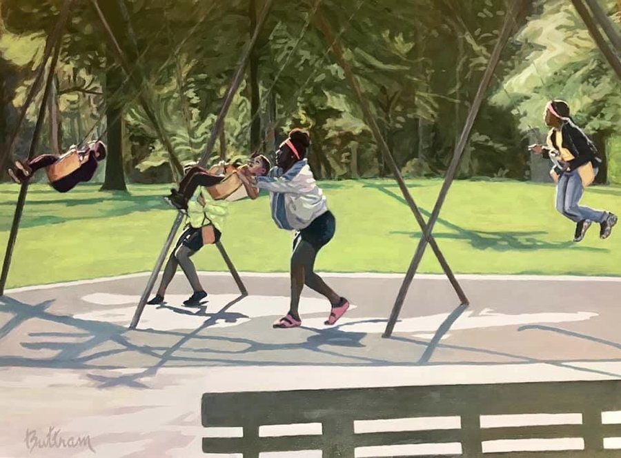 The Swing by David Buttram — Oil Painting