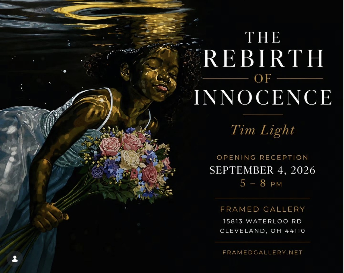 Exhibition poster for The Rebirth of Innocence by Tim Light at Framed Gallery