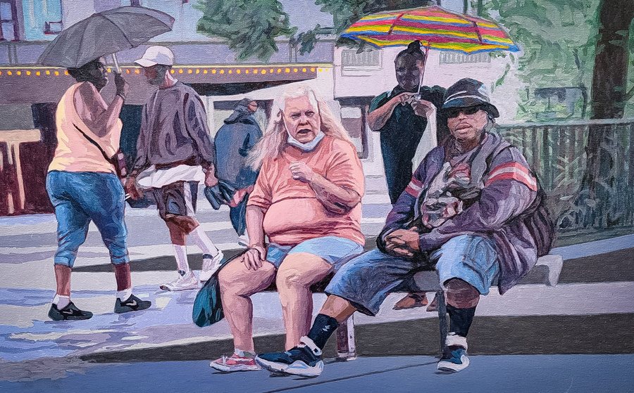 Public Square by David Buttram — Oil on canvas