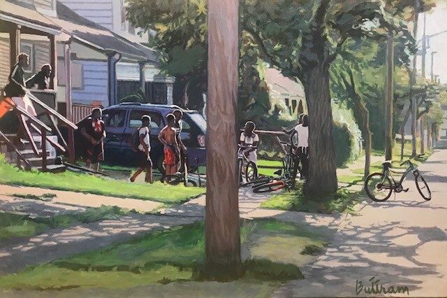 Boys and Bikes by David Buttram — Oil Painting
