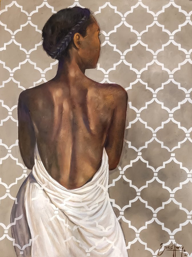 Looking Ahead by Michael Escoffery — Oil on Paper