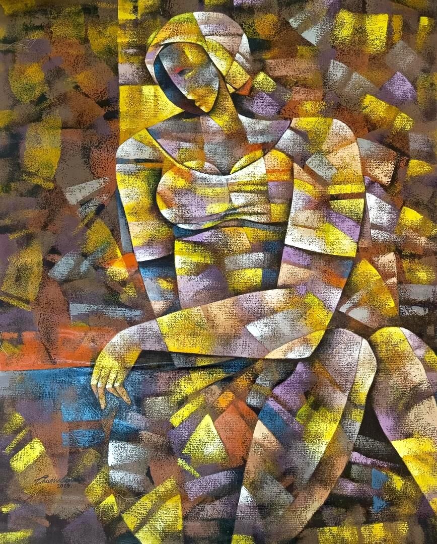 Weight of Becoming by Donald Onuoha — Oil on Canvas