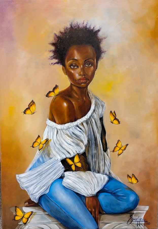 Like a Butterfly by Michael Escoffery — Oil on Canvas