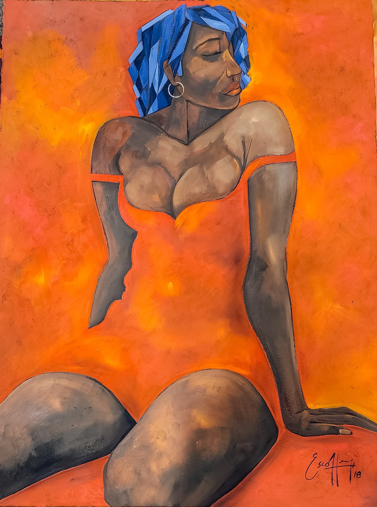 Women in Red by Michael Escoffery — Oil on Paper
