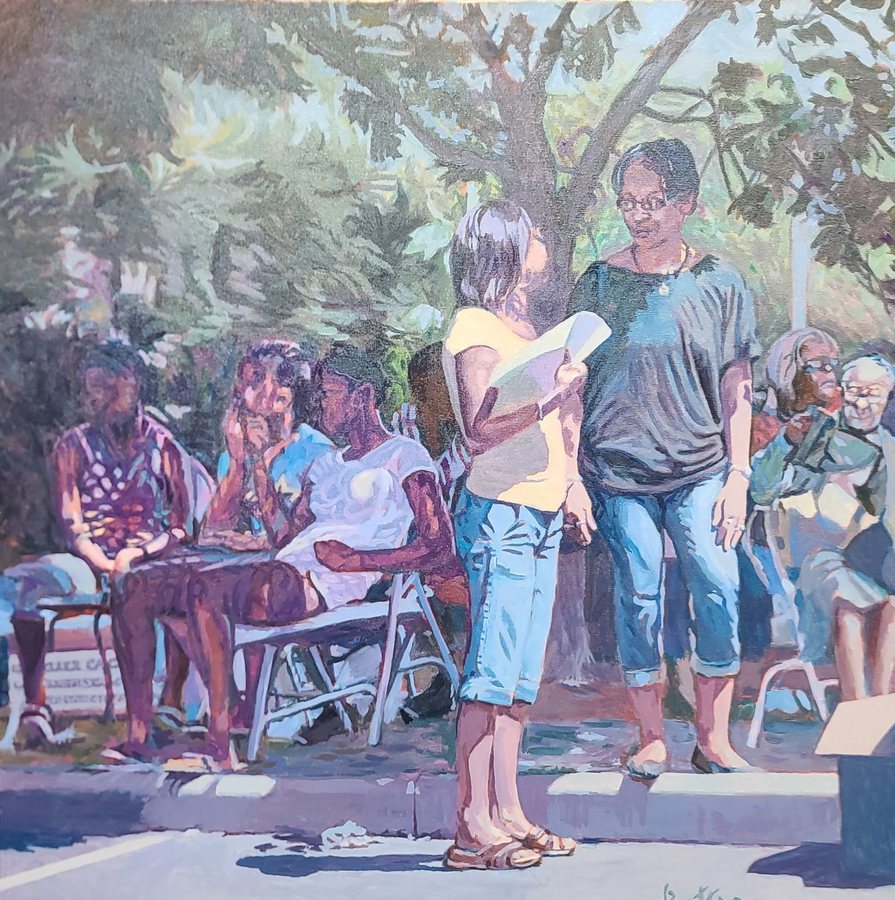Block Party by David Buttram — Oil on canvas